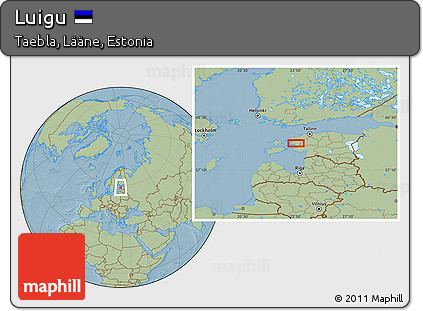 Savanna Style Location Map of Luigu, hill shading