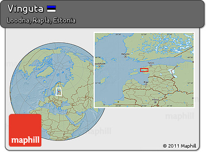 Savanna Style Location Map of Vinguta, hill shading