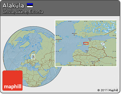 Savanna Style Location Map of Alaküla, hill shading