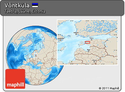 Shaded Relief Location Map of Võntküla