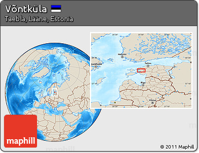 Shaded Relief Location Map of Võntküla