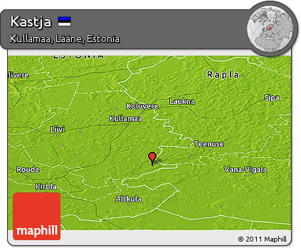Physical Panoramic Map of Kastja
