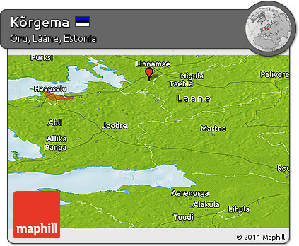 Physical Panoramic Map of Kõrgema