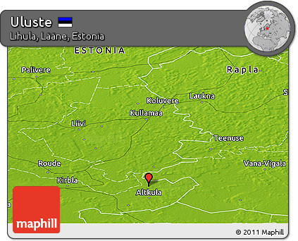 Physical Panoramic Map of Uluste