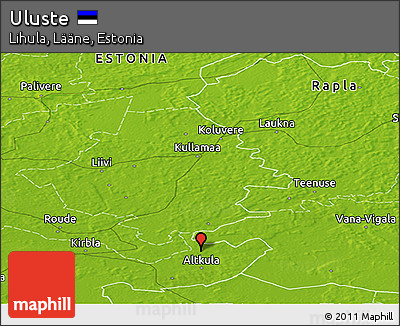 Physical Panoramic Map of Uluste