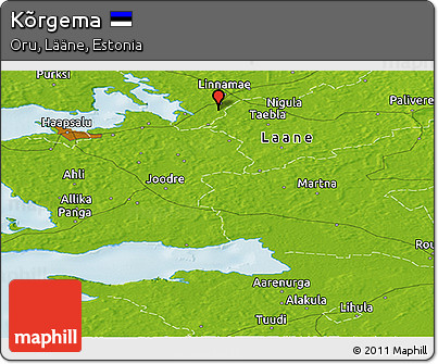 Physical Panoramic Map of Kõrgema
