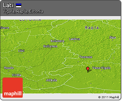 Physical Panoramic Map of Läti
