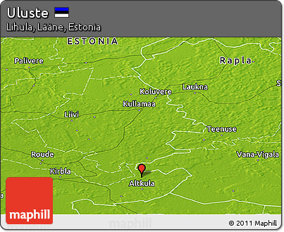 Physical Panoramic Map of Uluste