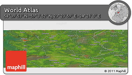 Satellite Panoramic Map of the Area around 58° 51' 53" N, 23° 52' 30" E