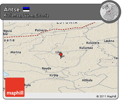 Shaded Relief Panoramic Map of Äntse