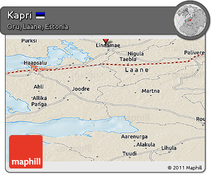 Shaded Relief Panoramic Map of Kapri