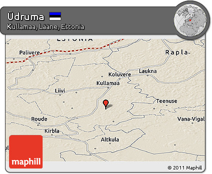 Shaded Relief Panoramic Map of Üdruma