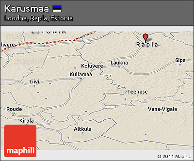 Shaded Relief Panoramic Map of Karusmaa