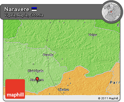 Political 3D Map of Naravere