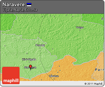 Political 3D Map of Naravere