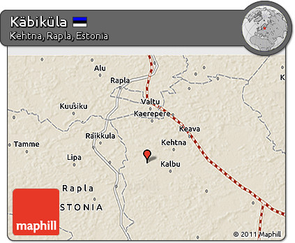 Shaded Relief 3D Map of Käbiküla