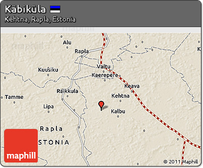 Shaded Relief 3D Map of Käbiküla