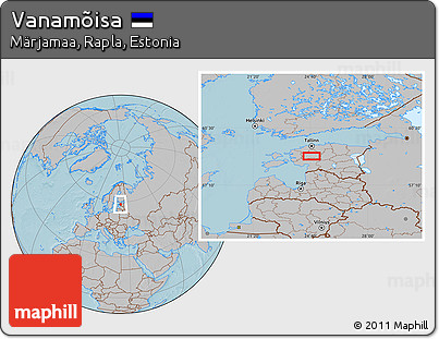 Gray Location Map of Vanamõisa, hill shading