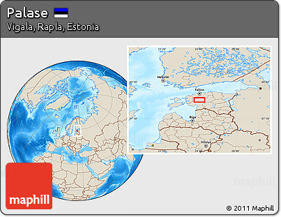 Shaded Relief Location Map of Palase