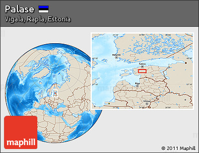 Shaded Relief Location Map of Palase