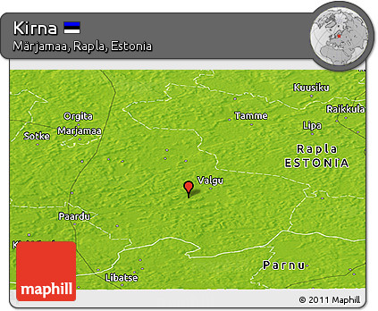 Physical Panoramic Map of Kirna