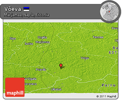 Physical Panoramic Map of Võeva