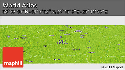 Physical Panoramic Map of the Area around 58° 51' 53" N, 24° 43' 30" E