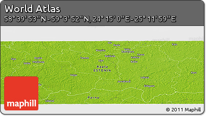 Physical Panoramic Map of the Area around 58° 51' 53" N, 24° 43' 30" E