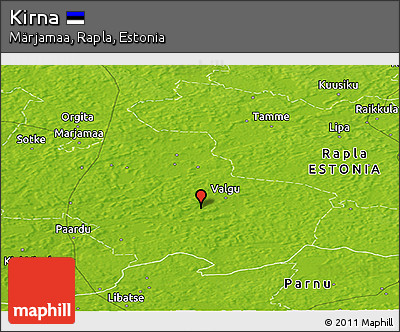 Physical Panoramic Map of Kirna