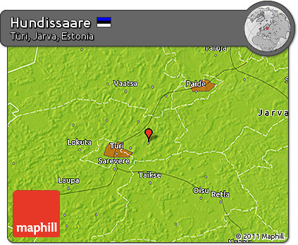 Physical 3D Map of Hundissaare