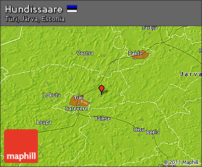 Physical 3D Map of Hundissaare