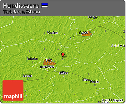 Physical 3D Map of Hundissaare