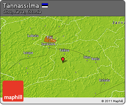Physical 3D Map of Tännassilma