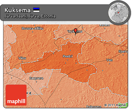 Political 3D Map of Kuksema