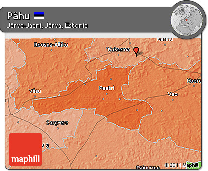Political 3D Map of Pähu