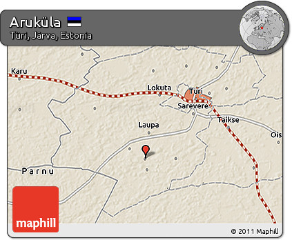 Shaded Relief 3D Map of Aruküla