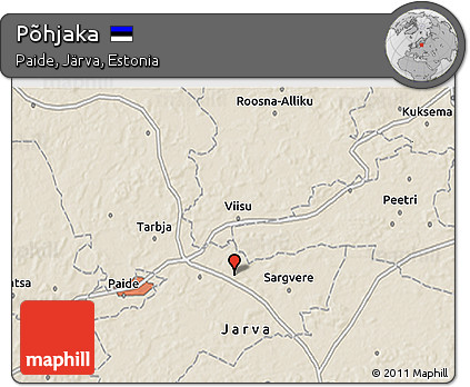 Shaded Relief 3D Map of Põhjaka