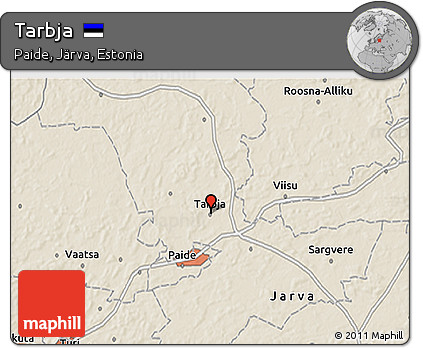 Shaded Relief 3D Map of Tarbja
