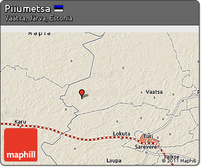 Shaded Relief 3D Map of Piiumetsa