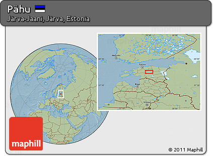 Savanna Style Location Map of Pähu, hill shading