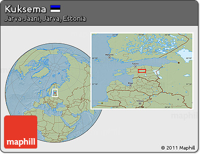 Savanna Style Location Map of Kuksema, hill shading