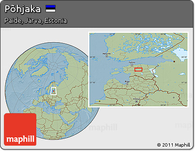 Savanna Style Location Map of Põhjaka, hill shading