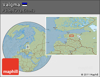 Savanna Style Location Map of Valgma, hill shading