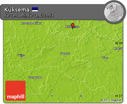Physical Map of Kuksema