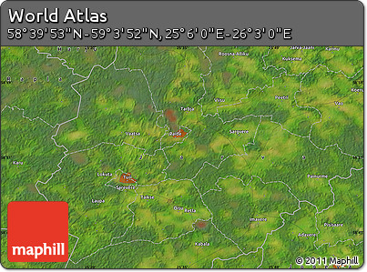 Satellite Map of the Area around 58° 51' 53" N, 25° 34' 30" E