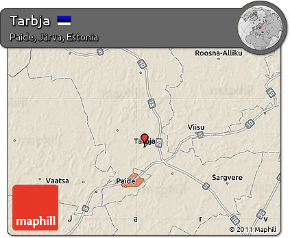 Shaded Relief Map of Tarbja