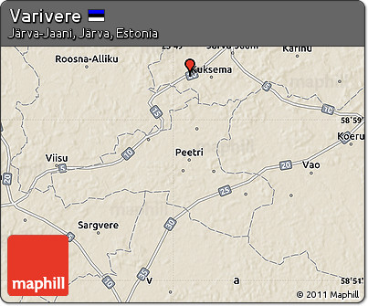 Shaded Relief Map of Varivere