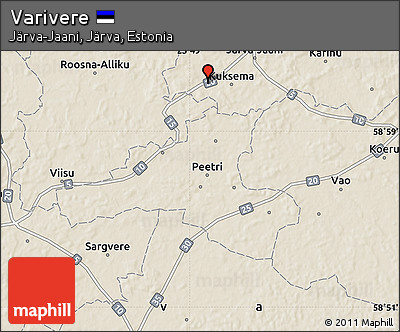 Shaded Relief Map of Varivere