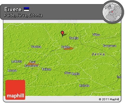 Physical Panoramic Map of Eivere