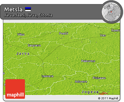 Physical Panoramic Map of Metsla